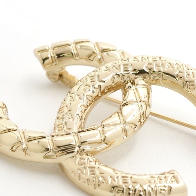 Chanel Brooch Corsage Gold Here Mark Logo