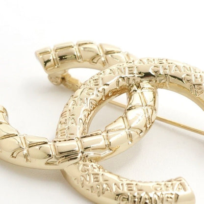 Chanel Brooch Corsage Gold Here Mark Logo