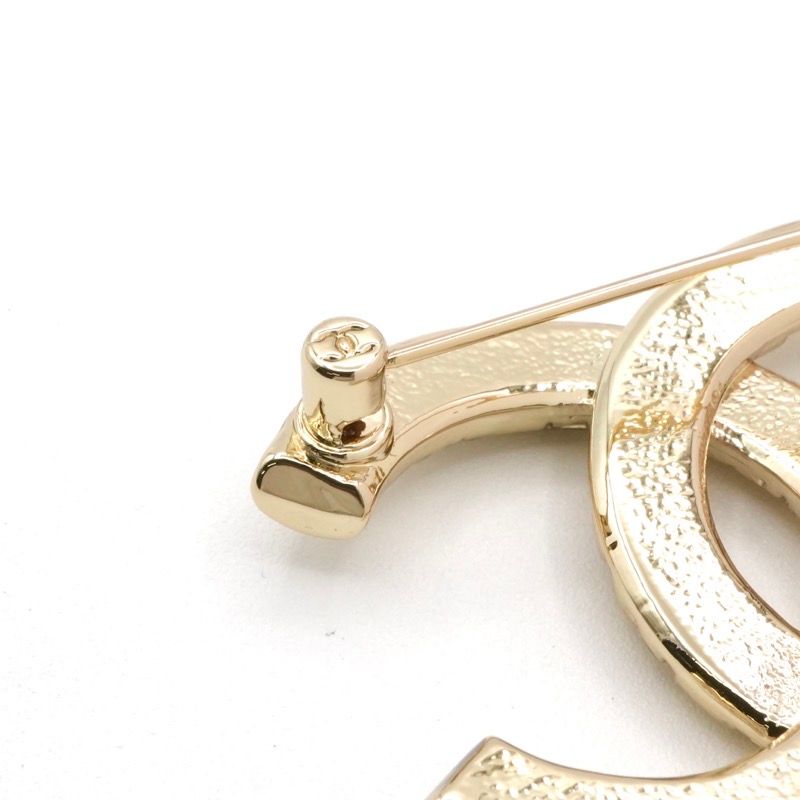 Chanel Brooch Corsage Gold Here Mark Logo