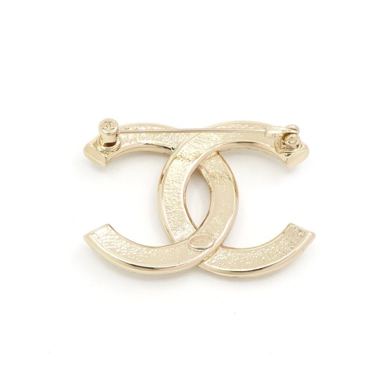 Chanel Brooch Corsage Gold Here Mark Logo