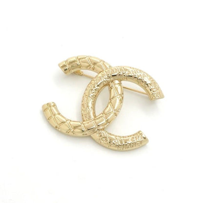 Chanel Brooch Corsage Gold Here Mark Logo