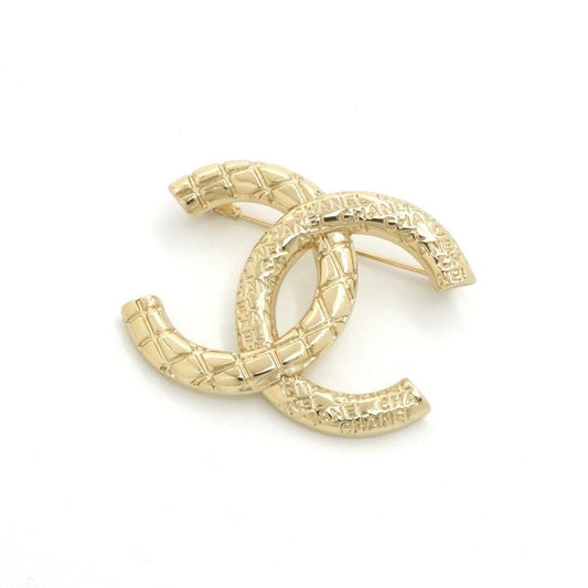 Chanel Brooch Corsage Gold Here Mark Logo