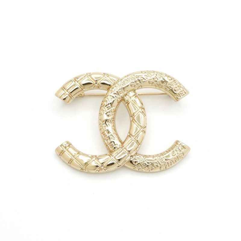 Chanel Brooch Corsage Gold Here Mark Logo