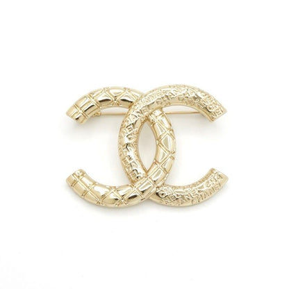 Chanel Brooch Corsage Gold Here Mark Logo