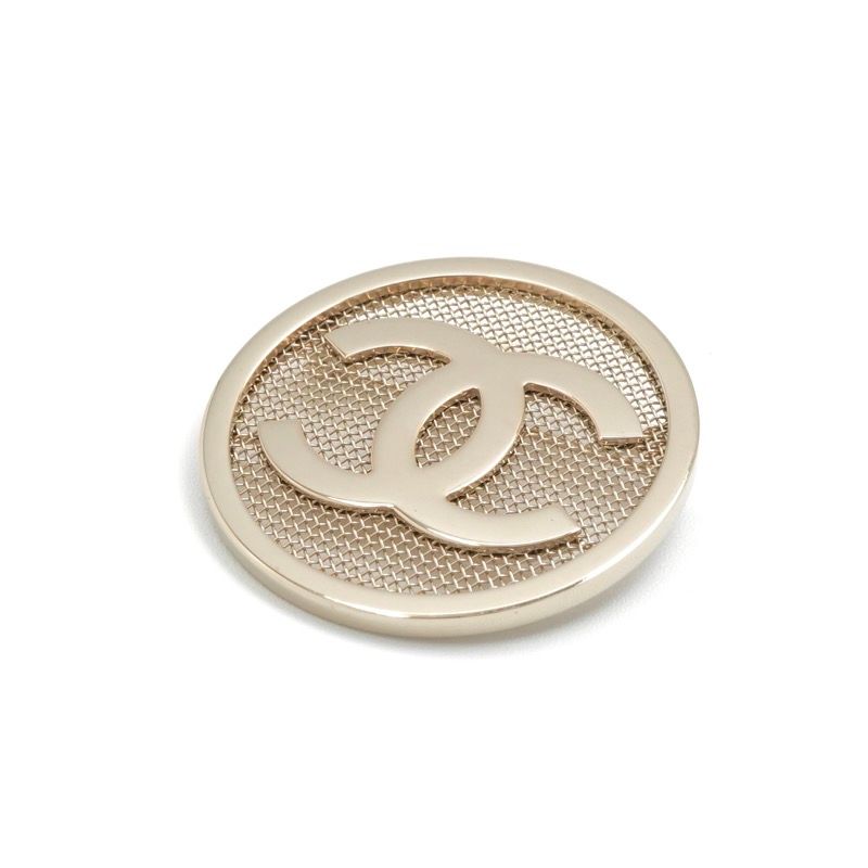 Chanel Brooch Corsage Gold Here Mark Circle