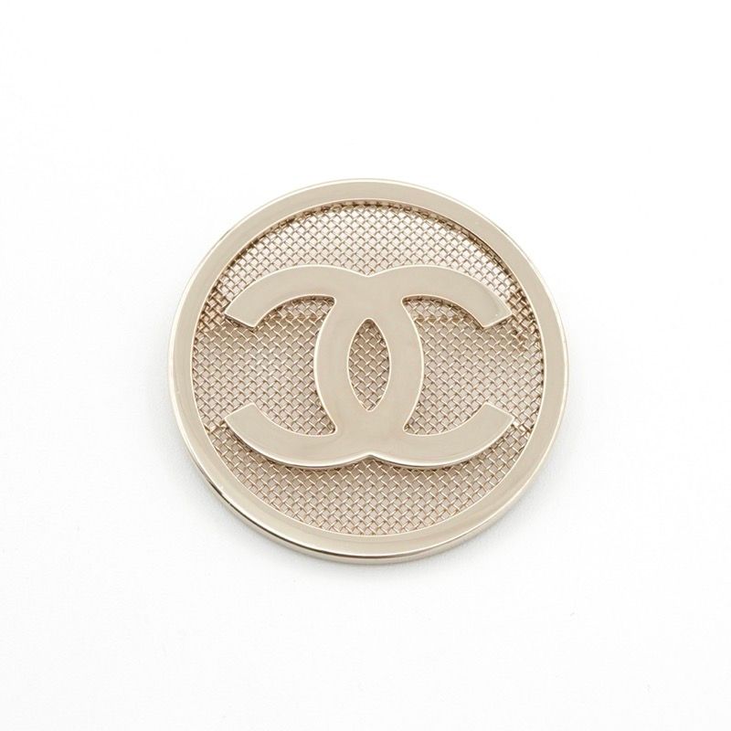 Chanel Brooch Corsage Gold Here Mark Circle