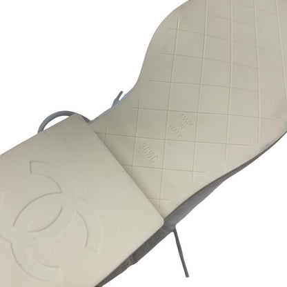 Chanel Boots Short Boots Shoes Haraco Suede Shearling Beige Gray Here Mark Lace