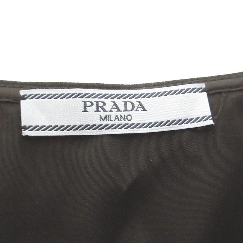 Good Prada Stretch Knee-length Semi-flared Skirt 38 Black Women Used