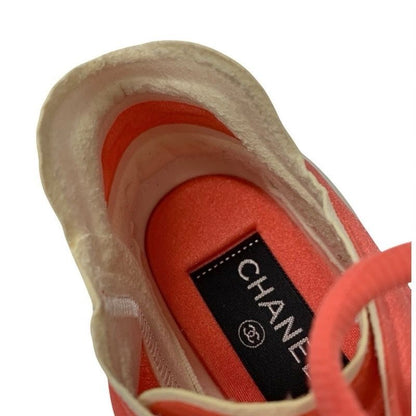 Chanel Sneakers Shoes Fabric Pink White Here Mark