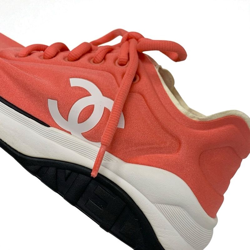 Chanel Sneakers Shoes Fabric Pink White Here Mark