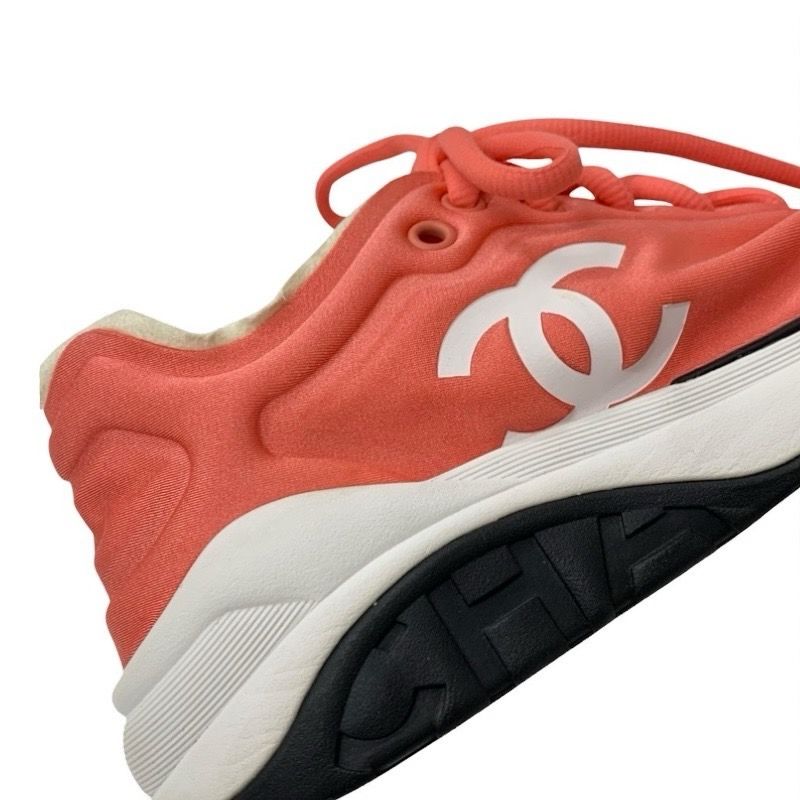 Chanel Sneakers Shoes Fabric Pink White Here Mark