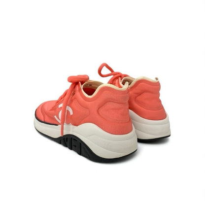 Chanel Sneakers Shoes Fabric Pink White Here Mark