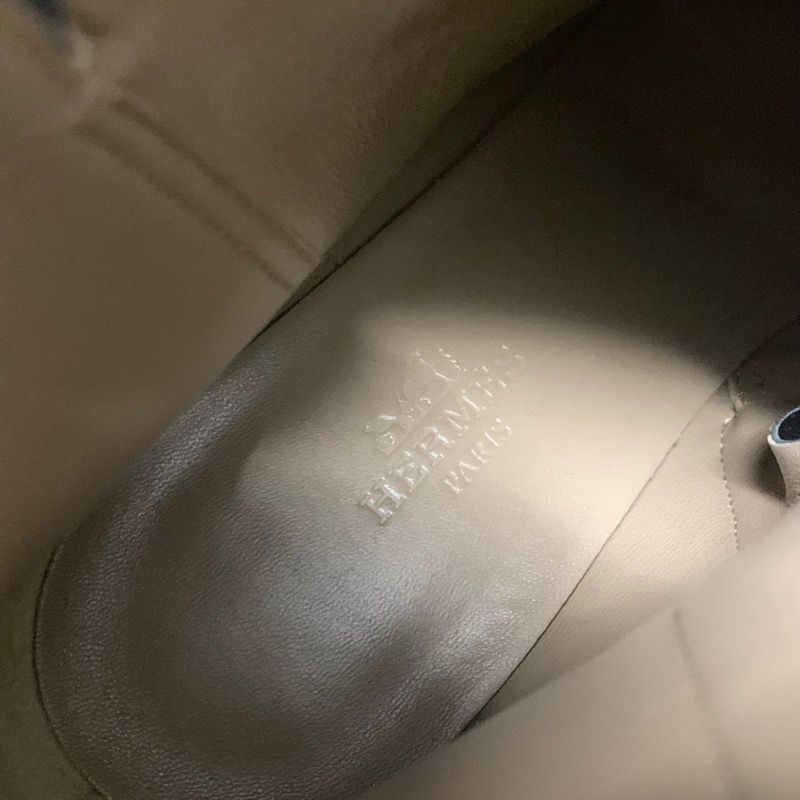 Hermes Saint Germain Boots Short Boots Shoes Leather Black Silver Kelly Hardware