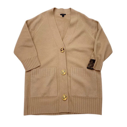 Louis Vuitton Outerwear Beige Brown Gold Cardigan Oversize Monogram