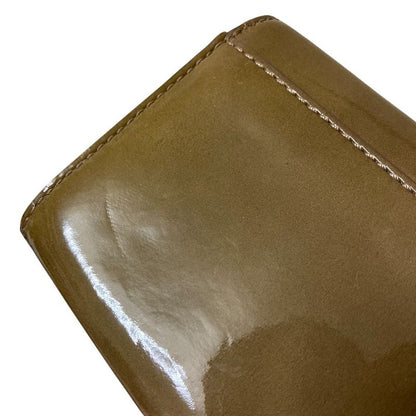 Good Celine Patent Leather Logo Plate Long Wallet Long Wallet Khaki Brown