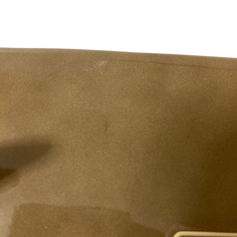 Good Celine Patent Leather Logo Plate Long Wallet Long Wallet Khaki Brown