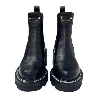 Louis Vuitton Bobur Line Monogram Boots Short Boots Shoes Leather Black Ankle