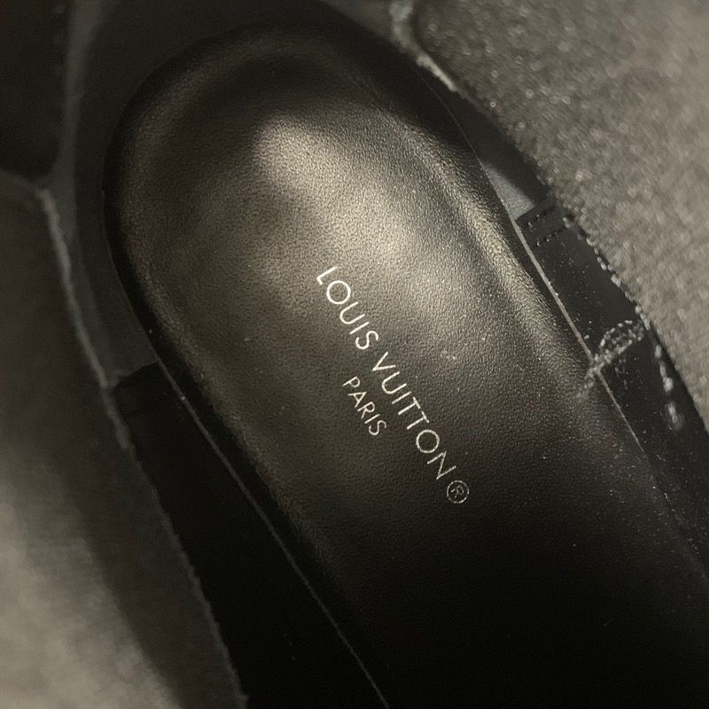 Louis Vuitton Bobur Line Monogram Boots Short Boots Shoes Leather Black Ankle