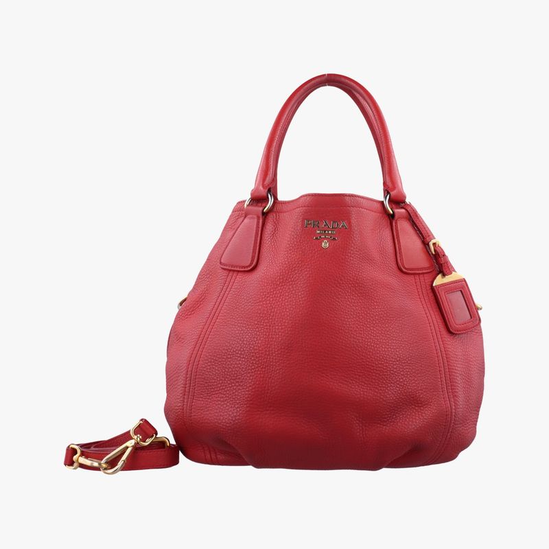 Prada Triangle Logo Red Leather B2343m 31 S 173