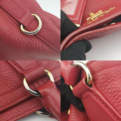 Prada Triangle Logo Red Leather B2343m 31 S 173