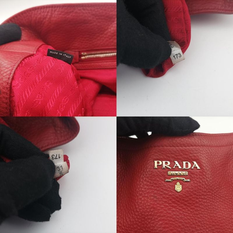 Prada Triangle Logo Red Leather B2343m 31 S 173