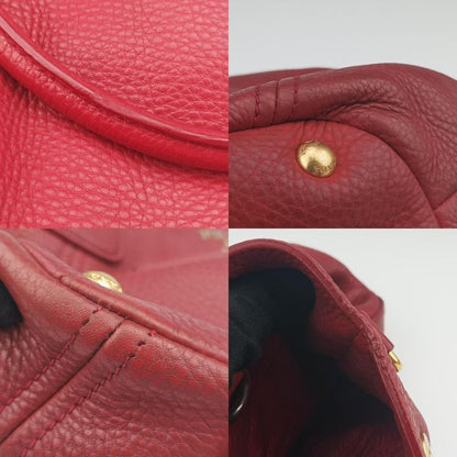 Prada Triangle Logo Red Leather B2343m 31 S 173