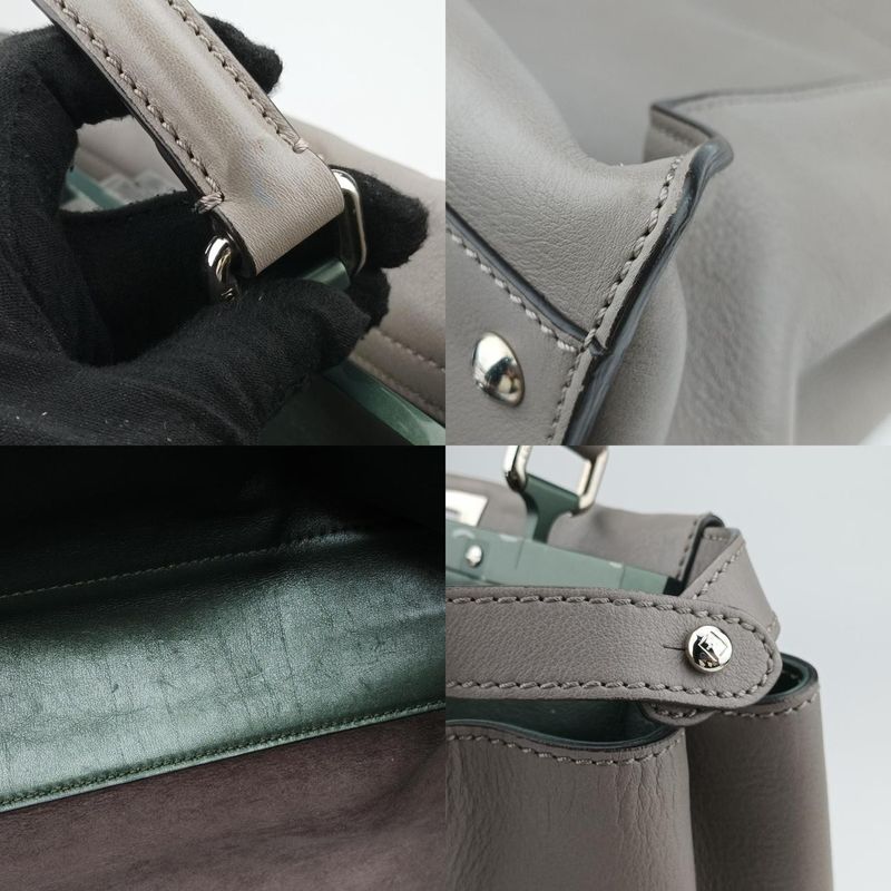 Fendi Peekaboo Large Gray Leather 8bn210 8bn210-z1j-149-2372