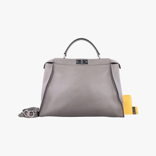 Fendi Peekaboo Large Gray Leather 8bn210 8bn210-z1j-149-2372