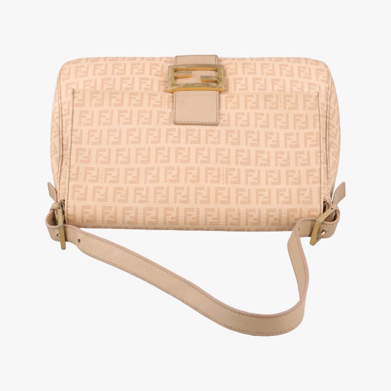 Fendi Mamma Bucket Zucchino Pattern Beige PVC Coated Canvas 8br001 8br001-fb5