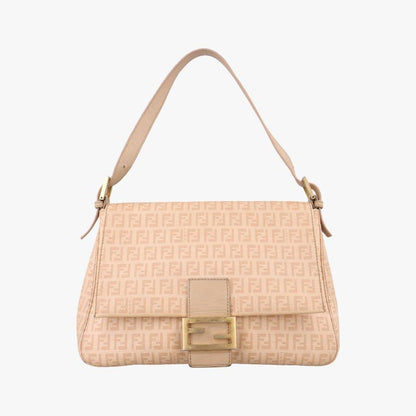 Fendi Mamma Bucket Zucchino Pattern Beige PVC Coated Canvas 8br001 8br001-fb5