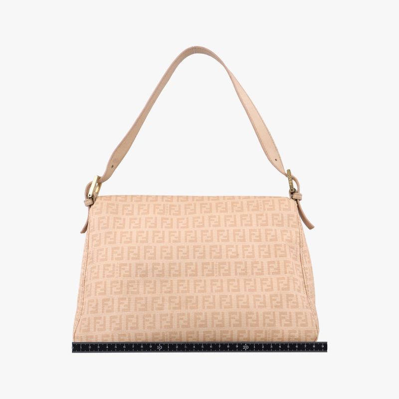 Fendi Mamma Bucket Zucchino Pattern Beige PVC Coated Canvas 8br001 8br001-fb5
