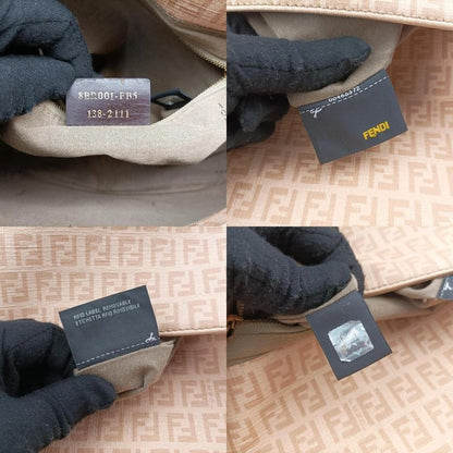 Fendi Mamma Bucket Zucchino Pattern Beige PVC Coated Canvas 8br001 8br001-fb5