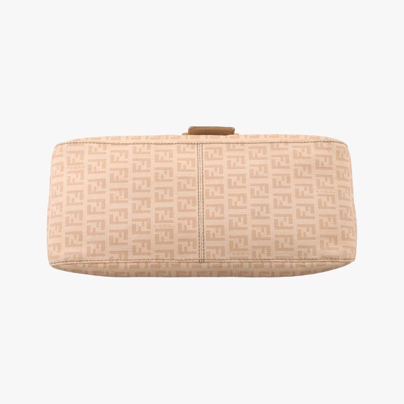 Fendi Mamma Bucket Zucchino Pattern Beige PVC Coated Canvas 8br001 8br001-fb5