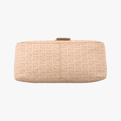 Fendi Mamma Bucket Zucchino Pattern Beige PVC Coated Canvas 8br001 8br001-fb5