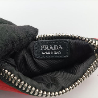Prada Mini Pouch Coin Case Red X Black Nylon 1tt109 42