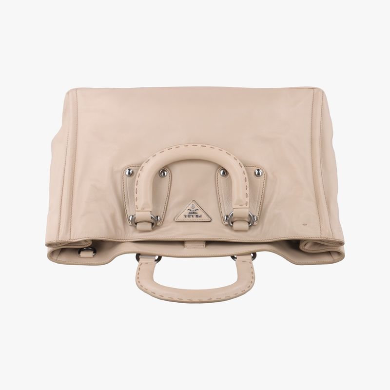 Prada Triangle Logo Beige Leather 113 12