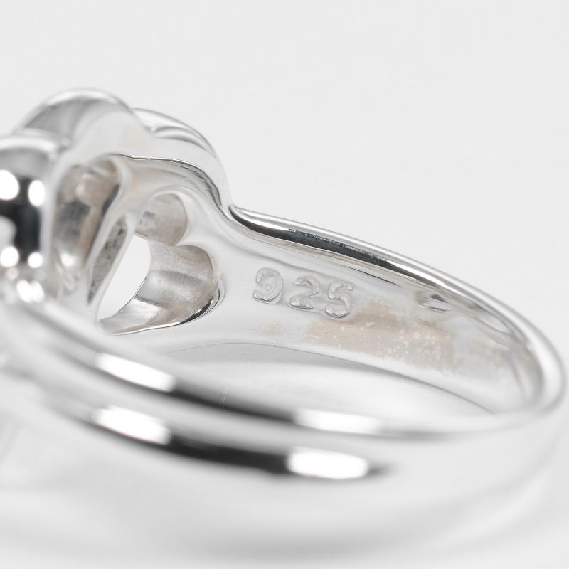 Tiffany & Co Triple Heart Silver 925 Size 7 Ladies' 3.55g Ring