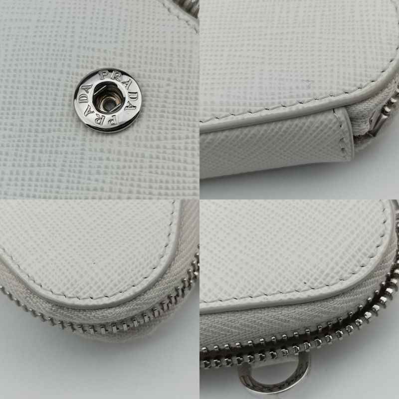 Prada Triangle Logo White Saffiano Leather 1nr015 234
