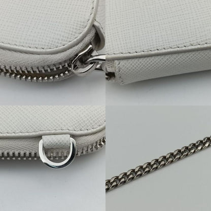 Prada Triangle Logo White Saffiano Leather 1nr015 234