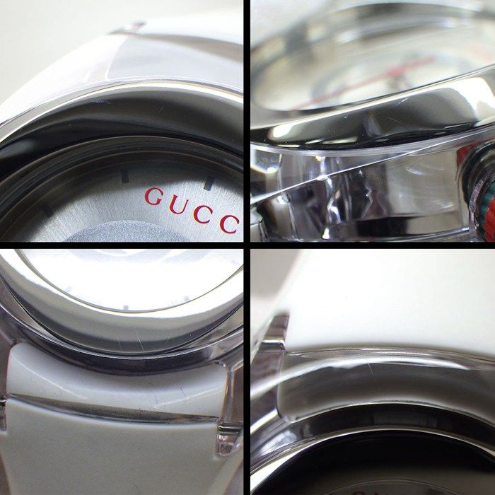 Gucci Watch Sinc 137.3 Ya137303 Interlocking G Sunray Silver Dial Date White