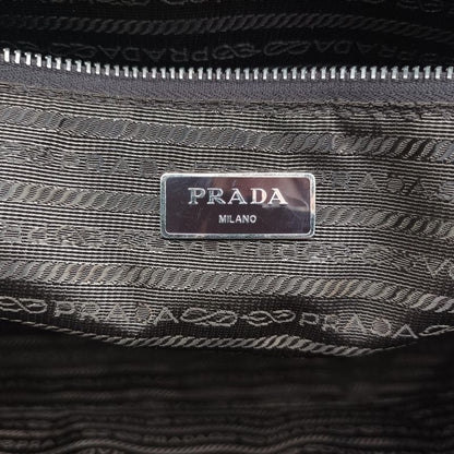 Prada Triangle Logo Plate Brown Saffiano Leather 49