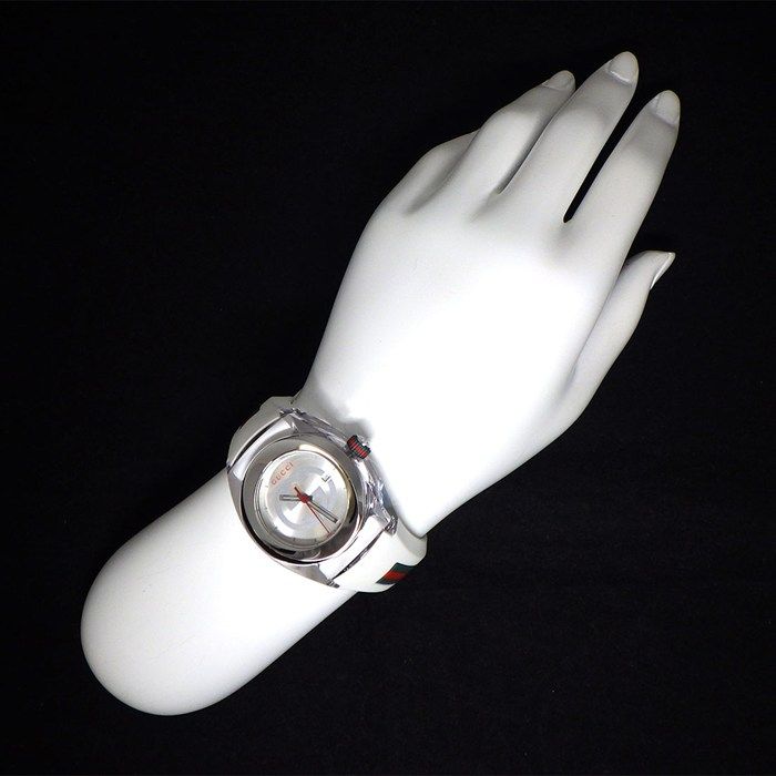 Gucci Watch Sinc 137.3 Ya137303 Interlocking G Sunray Silver Dial Date White