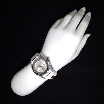 Gucci Watch Sinc 137.3 Ya137303 Interlocking G Sunray Silver Dial Date White