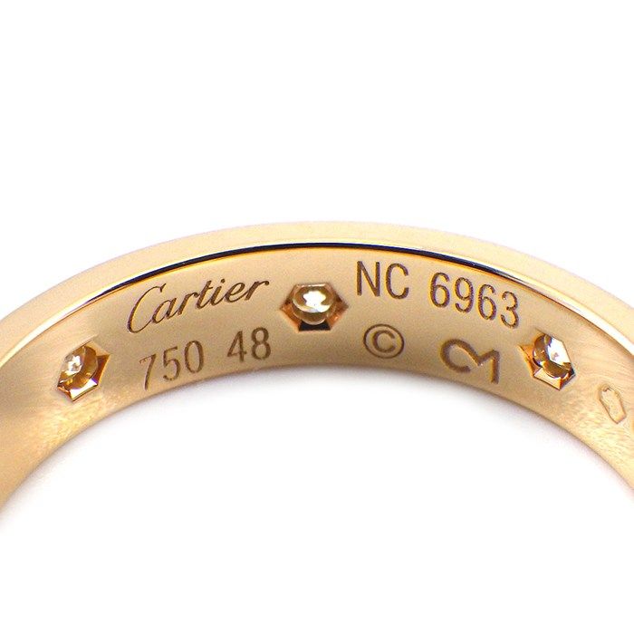 Cartier Ring Love Small Model Sm B4050800 8 Points Diamond 0.19ct 18k Pink Gold