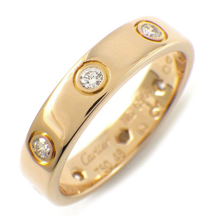 Cartier Ring Love Small Model Sm B4050800 8 Points Diamond 0.19ct 18k Pink Gold