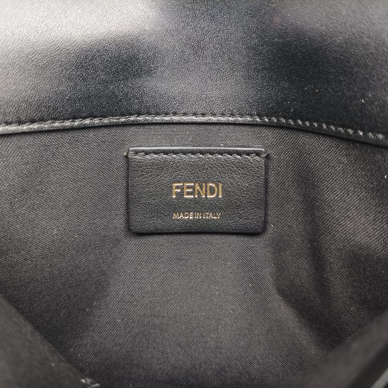 Fendi Canai F Logo Black Leather 8bs004 8bs004-aokk 179-3260
