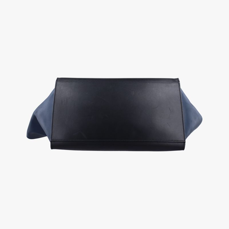 Celine Trapeze Beige X Black X Blue Leather S-gc-1121