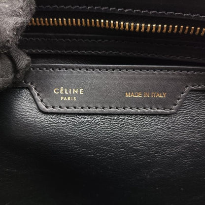 Celine Trapeze Beige X Black X Blue Leather S-gc-1121