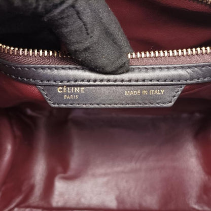 Celine Luggage Mini Shopper Black X Beige X Wine Red Leather W-at-0181 W-up-0181