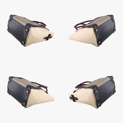 Celine Luggage Mini Shopper Black X Beige X Wine Red Leather W-at-0181 W-up-0181